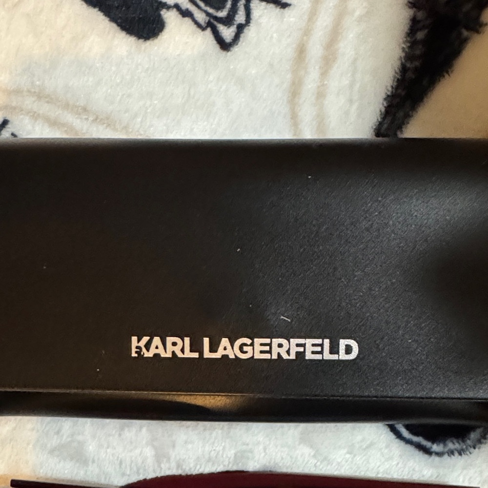Karl Lagerfeld Dark Red Sunglasses With Case - Picture 2 of 12